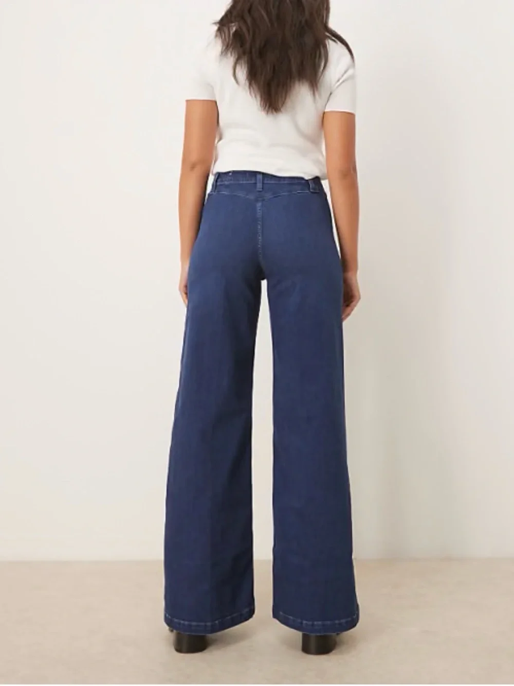 Free People Libre High Rise Wide Leg Jeans — Dark Blue Denim